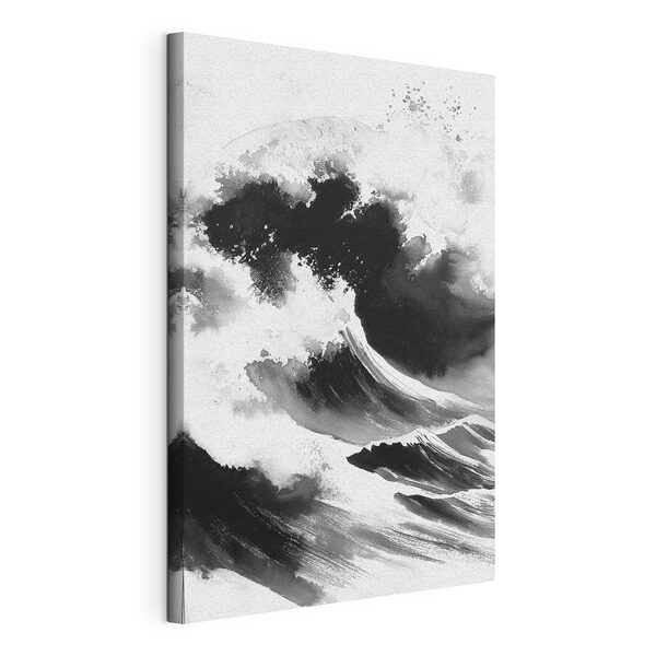 Image en noir et blanc d'une vague Tableaux Image en noir et blanc d'une vague