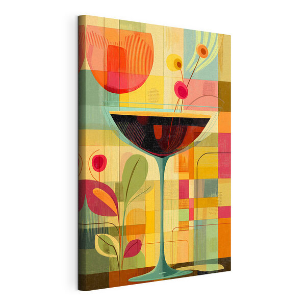 Art coloré d'un verre à martini Tableaux Art coloré d'un verre à martini
