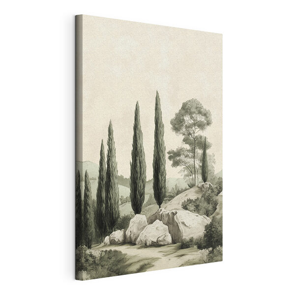 Tableaux Groupe d'arbres sur une colline