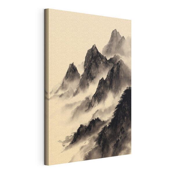 Chaîne de montagnes dans le brouillard Tableaux Chaîne de montagnes dans le brouillard
