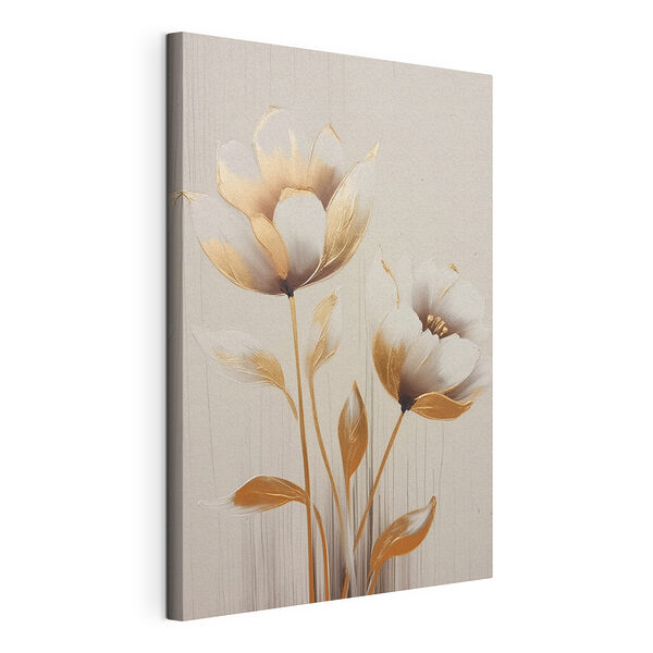 Peinture représentant des fleurs sur un fond blanc Tableaux Peinture représentant des fleurs sur un fond blanc