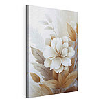 Tableaux Fleur blanche aux feuilles brunes