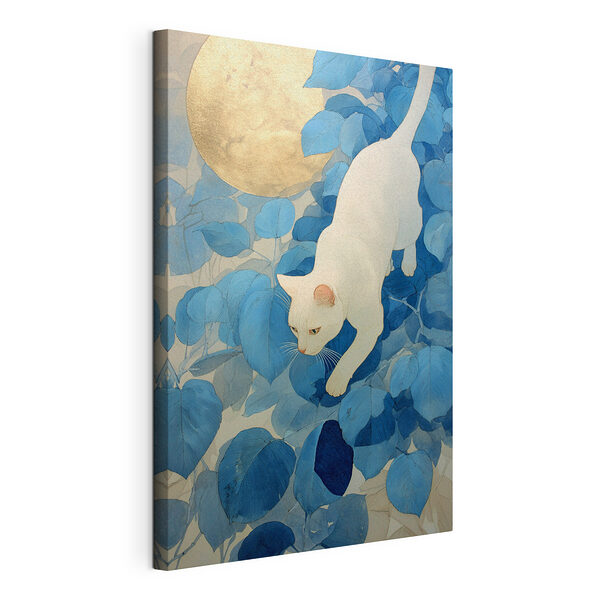 Chat marchant sur des feuilles Tableaux Chat marchant sur des feuilles