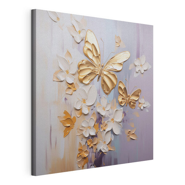 Peinture représentant des papillons et des fleurs Tableaux Peinture représentant des papillons et des fleurs