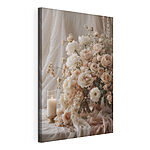 Tableaux Un vase de fleurs et une bougie