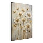 Tableaux Peinture représentant des fleurs sur un fond gris