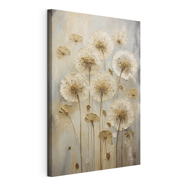 Peinture représentant des fleurs sur un fond gris Tableaux Peinture représentant des fleurs sur un fond gris