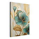 Tableaux Motif floral éclatant agrémenté de feuilles élégantes