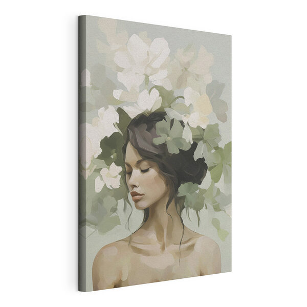 Femme avec des fleurs sur la tête Tableaux Femme avec des fleurs sur la tête