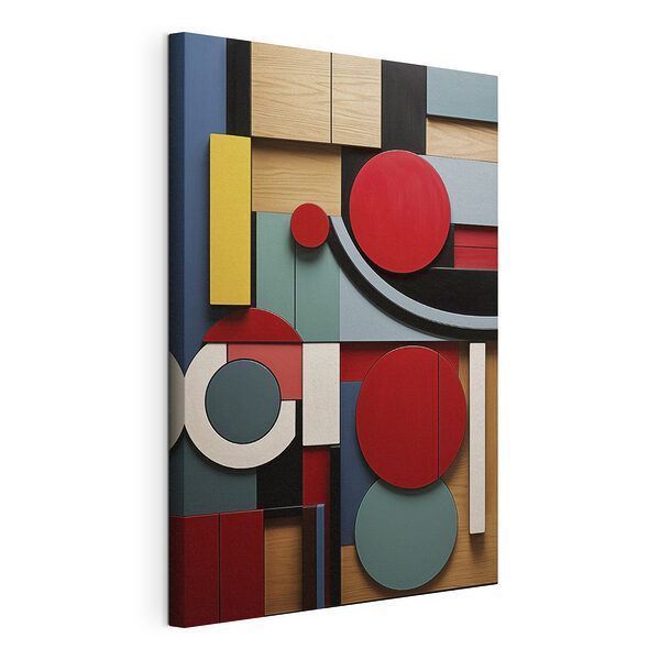 Tableaux Œuvre d'art colorée composée de cercles et de carrés