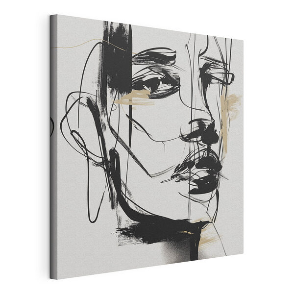 Dessin en noir et blanc représentant le visage d'une femme Tableaux Dessin en noir et blanc représentant le visage d'une femme