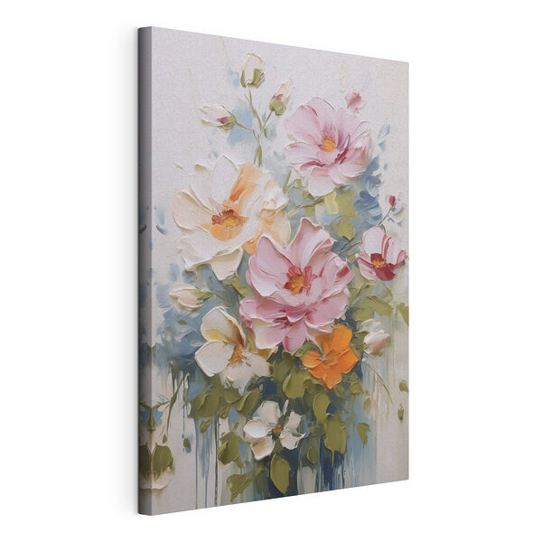 Tableaux Peinture représentant des fleurs sur un fond blanc