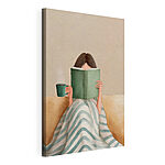 Tableaux Une femme en train de lire un livre, une tasse à la main