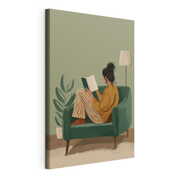 Une femme lisant un livre, assise dans un fauteuil Tableaux Une femme lisant un livre, assise dans un fauteuil