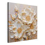 Tableaux Des fleurs blanches sur un mur