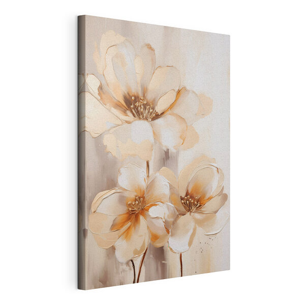 Peinture représentant des fleurs sur un fond blanc Tableaux Peinture représentant des fleurs sur un fond blanc