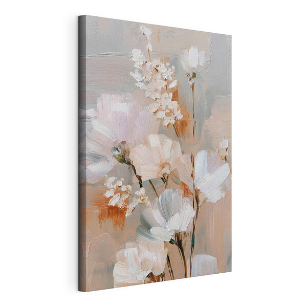 Peinture représentant des fleurs sur un fond blanc Tableaux Peinture représentant des fleurs sur un fond blanc