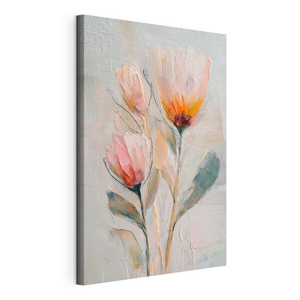Peinture représentant des fleurs sur un fond blanc Tableaux Peinture représentant des fleurs sur un fond blanc