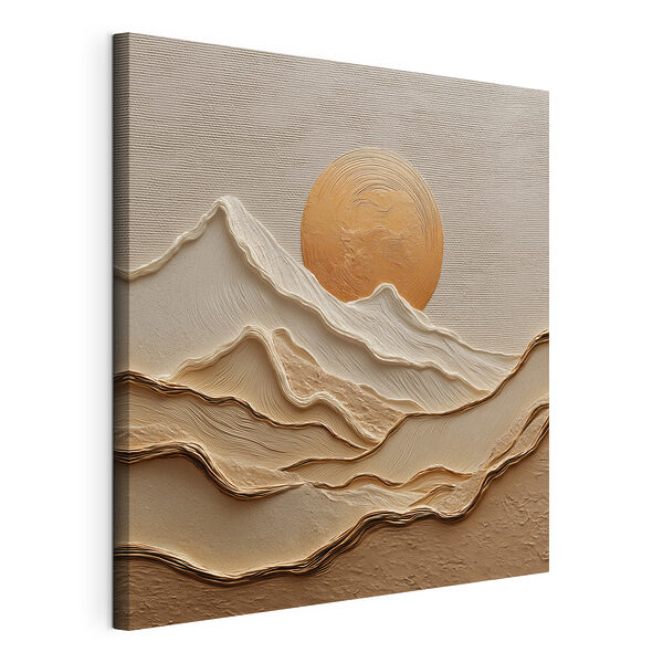 Tableaux Peinture représentant des montagnes et le soleil