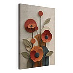 Tableaux Motif floral éclatant aux teintes chaudes