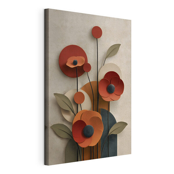 Décoration murale avec des fleurs et des feuilles Tableaux Décoration murale avec des fleurs et des feuilles
