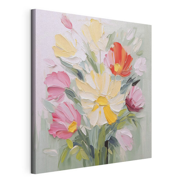 Peinture représentant des fleurs sur un fond blanc Tableaux Peinture représentant des fleurs sur un fond blanc