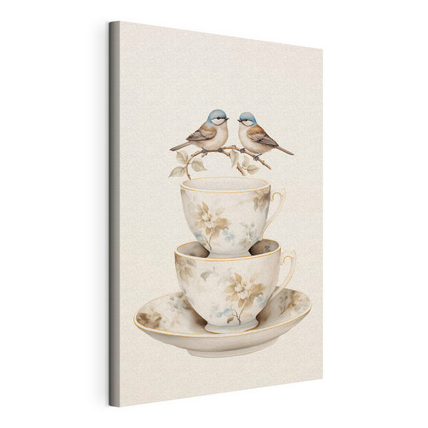 Deux oiseaux sur une tasse à thé Tableaux Deux oiseaux sur une tasse à thé
