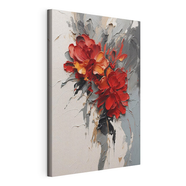 Peinture représentant des fleurs sur un fond blanc Tableaux Peinture représentant des fleurs sur un fond blanc