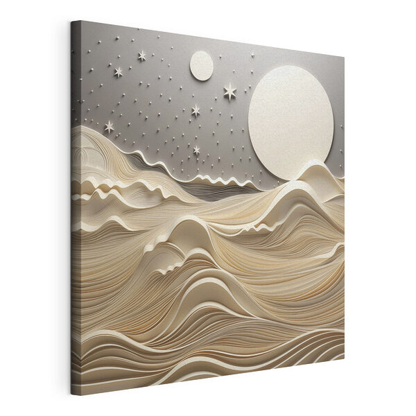 La lune au-dessus d'un désert Tableaux La lune au-dessus d'un désert