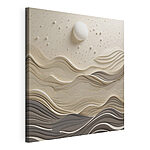 Tableaux Un papier blanc découpé en forme de vagues et d'un soleil blanc