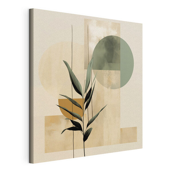 Plante avec des feuilles et des cercles Tableaux Plante avec des feuilles et des cercles