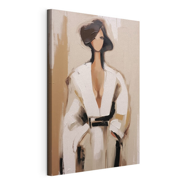 Tableau représentant une femme vêtue d'une robe blanche Tableaux Tableau représentant une femme vêtue d'une robe blanche