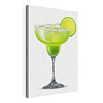 Tableaux Verre contenant une boisson et un quartier de citron vert