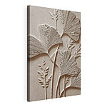 Tableaux Feuilles délicates sculptées en relief doux