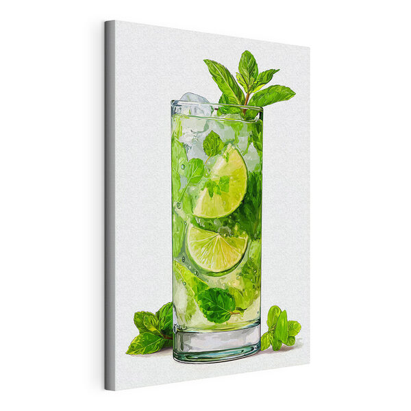 Verre contenant une boisson et des citrons verts Tableaux Verre contenant une boisson et des citrons verts