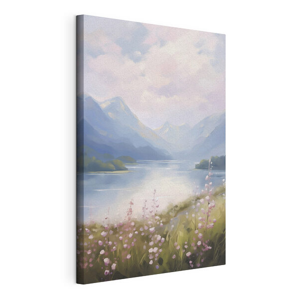 Tableaux Peinture représentant un lac et des montagnes