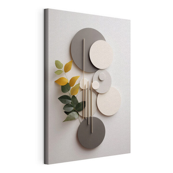 Tableaux Décoration murale avec des cercles et des feuilles