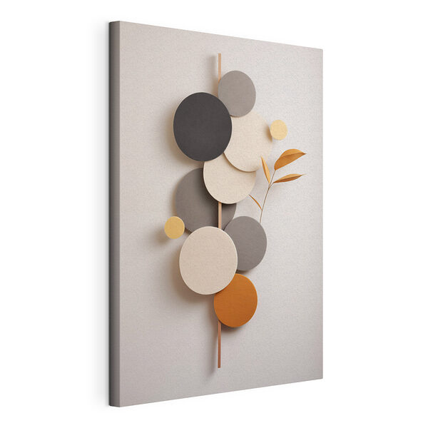 Ensemble de cercles avec une feuille sur une tige Tableaux Ensemble de cercles avec une feuille sur une tige