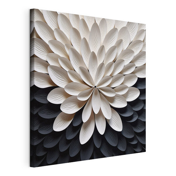 Tableaux Motif de feuilles texturé dans un design monochrome