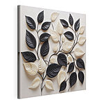Tableaux Des feuilles noires et blanches sur un fond blanc