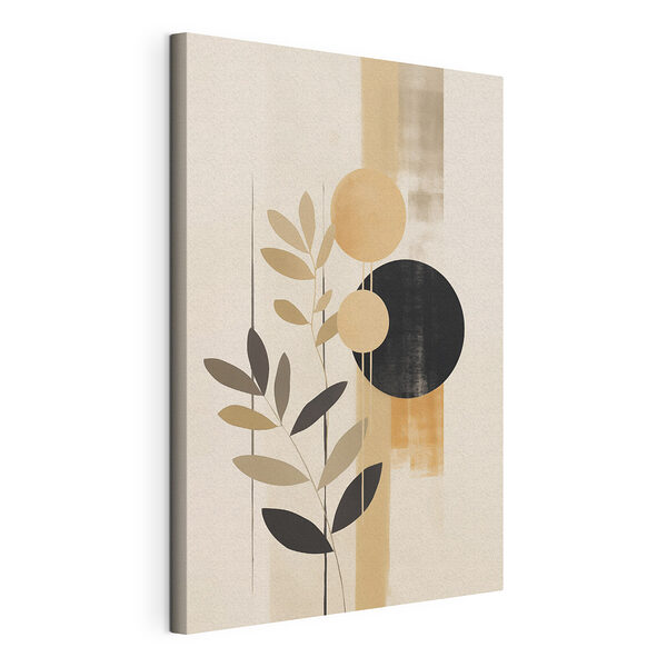 Tableaux Peinture représentant une plante avec des cercles et des feuilles