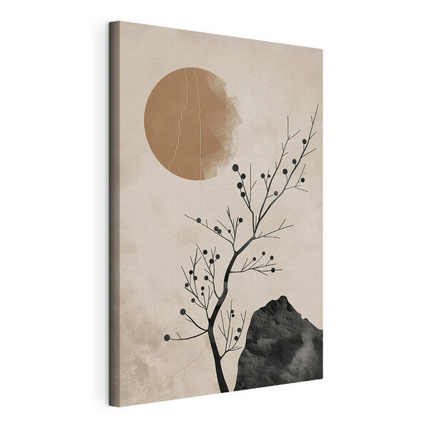 Un arbre et un rocher fendu, baignés par le soleil Tableaux Un arbre et un rocher fendu, baignés par le soleil
