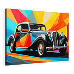 Tableaux Une voiture colorée sur une route