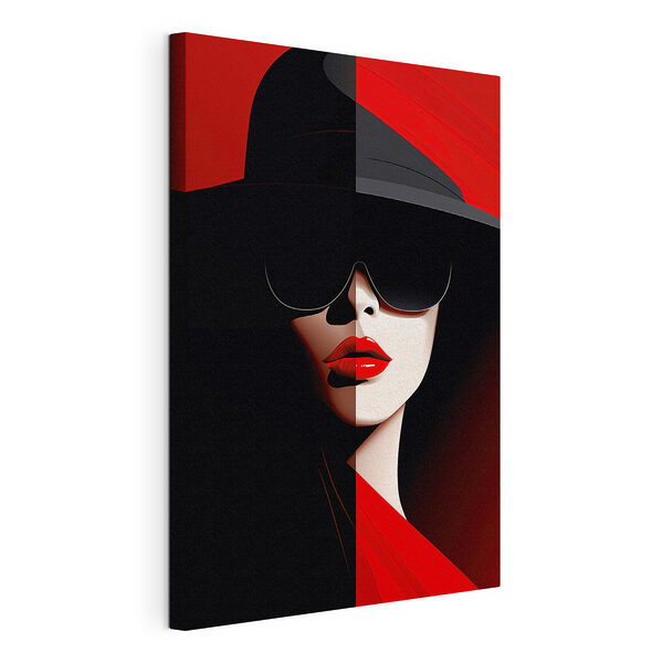 Femme portant un chapeau et des lunettes de soleil Tableaux Femme portant un chapeau et des lunettes de soleil