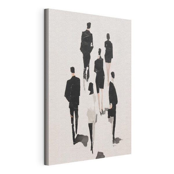 Tableaux Groupe de personnes en noir et blanc