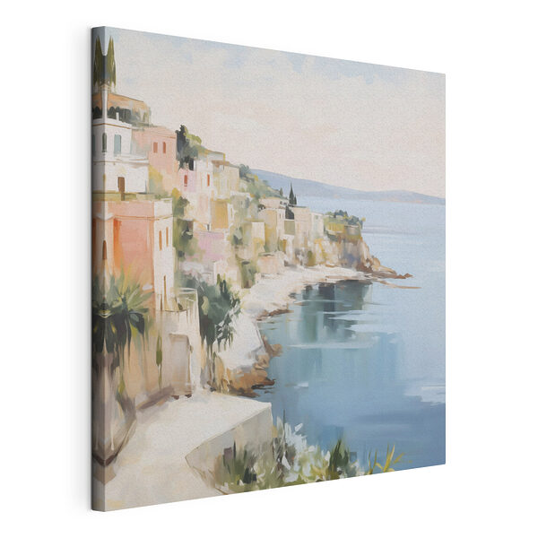 Tableaux Peinture représentant une ville au bord de l'eau