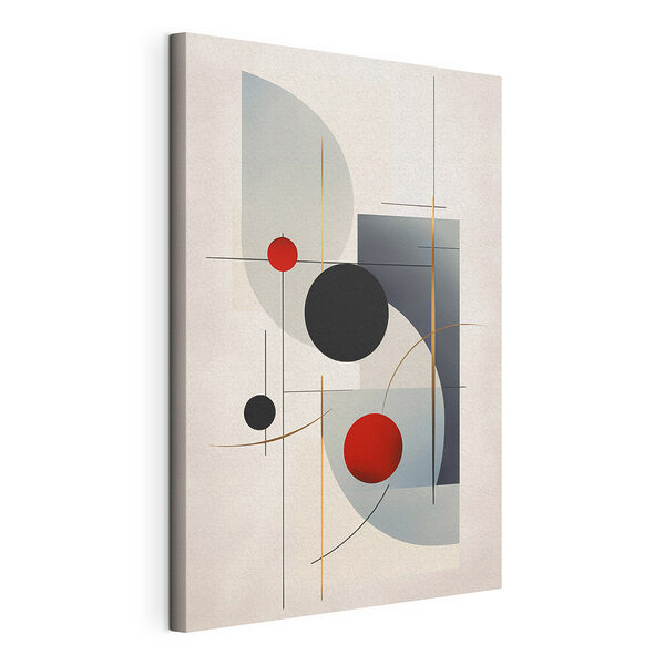 Cercles et carrés noirs, rouges et gris Tableaux Cercles et carrés noirs, rouges et gris