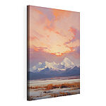 Tableaux Chaîne de montagnes avec un ciel rose