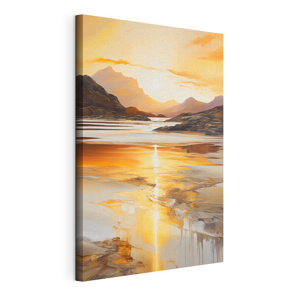 Coucher de soleil sur un lac Tableaux Coucher de soleil sur un lac