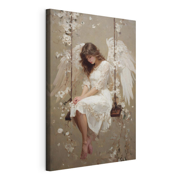 Tableau représentant une femme assise sur une balançoire Tableaux Tableau représentant une femme assise sur une balançoire